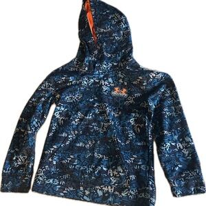 Under Armour Blue Camo Hoodie with Orange Accents